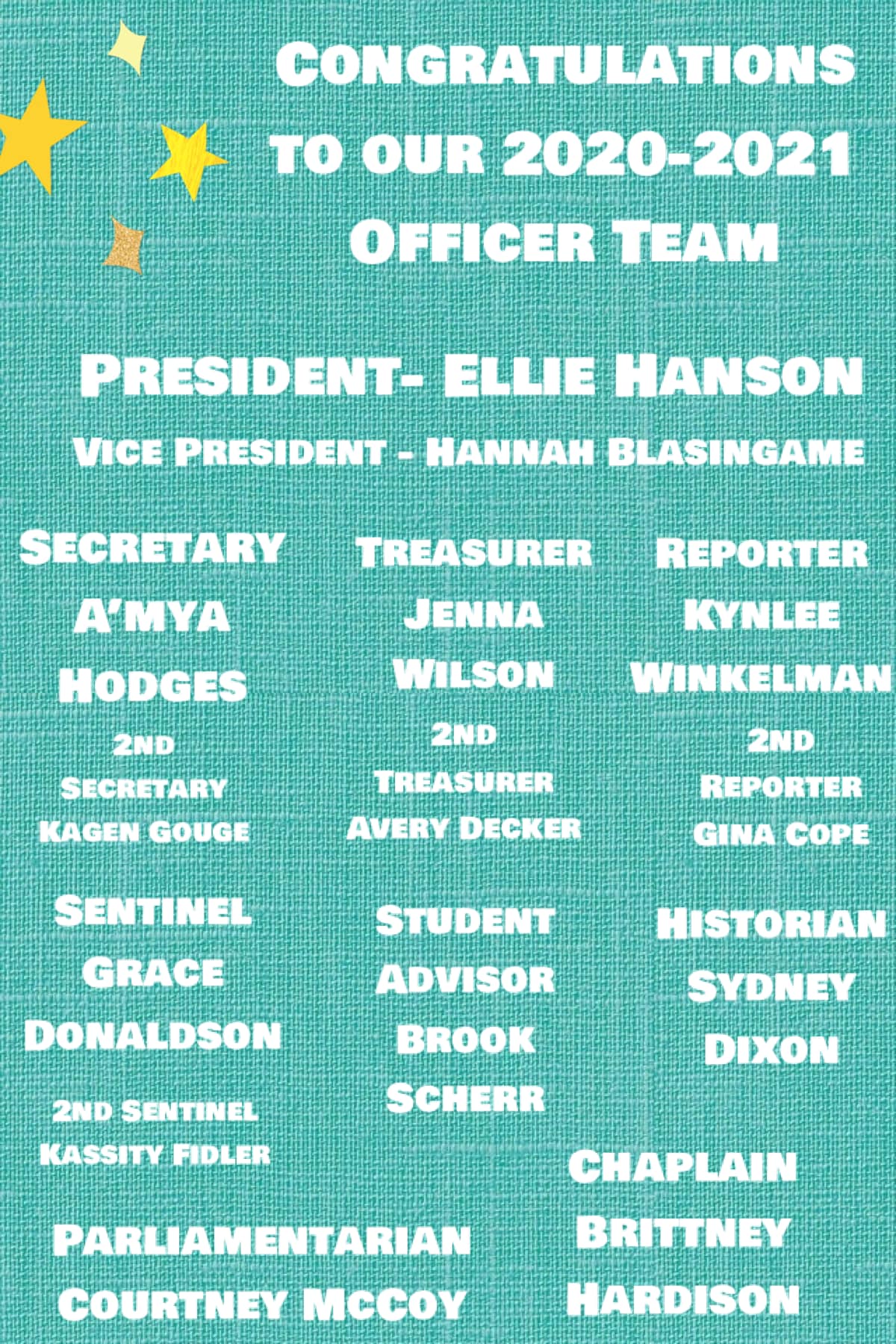 Weatherford - 2020-2021 Officers